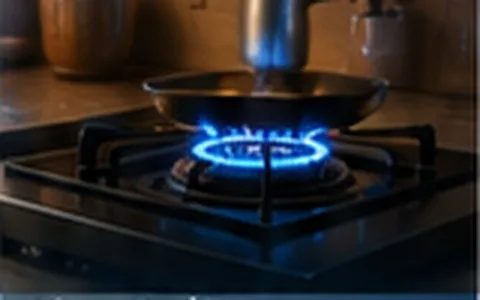 Blue hydrogen flame under a pan on a clean-cooking stove