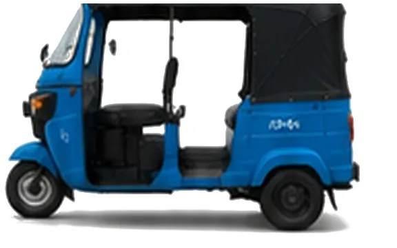 Blue auto rickshaw fitted with a hydrogen conversion kit